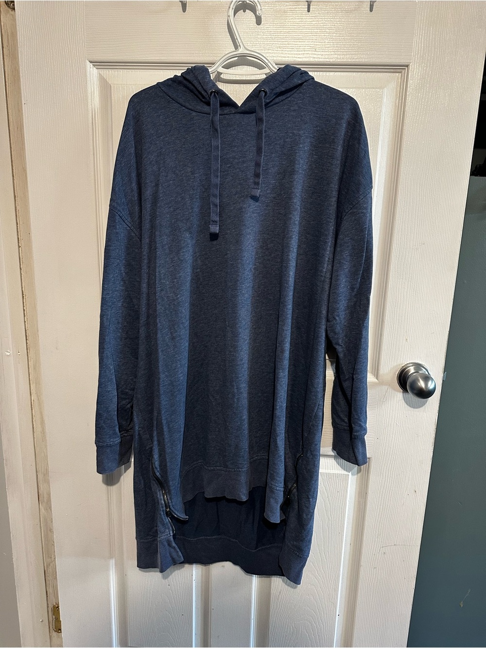 George Dark Blue Longline Hooded Pullover